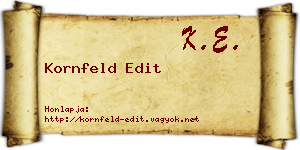 Kornfeld Edit névjegykártya